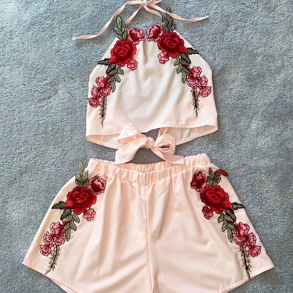 Pink Floral 2 Piece Set